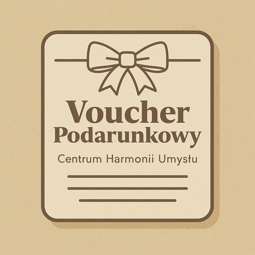 Voucher Podarunkowy Centrum Harmonii Umysłu – Elegancki Prezent Podaruj elegancję i harmonię. Voucher Podarunkowy to prosty i stylowy sposób na zaproszenie kogoś bliskiego do rozpoczęcia własnej drogi rozwoju i wewnętrznego spokoju.
